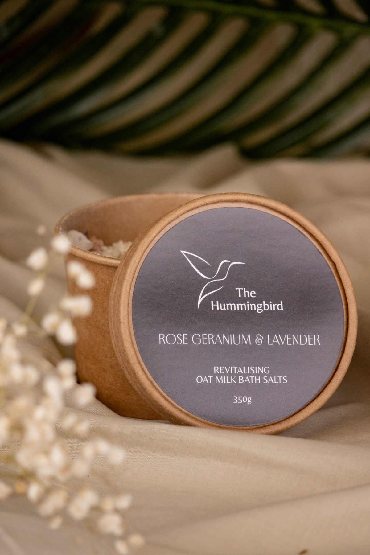 Oat Milk Bath Salts (Rose Geranium) 350g - Image 2